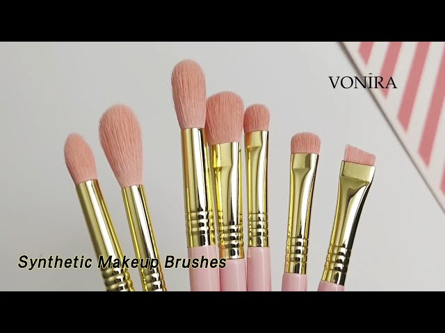 Pink Synthetic Makeup Brushes Set 21Pcs Soft Handcrafted Luxury