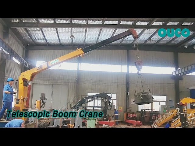 Hydraulic Lifting Telescopic Boom Crane Space Saving Easily Mounted