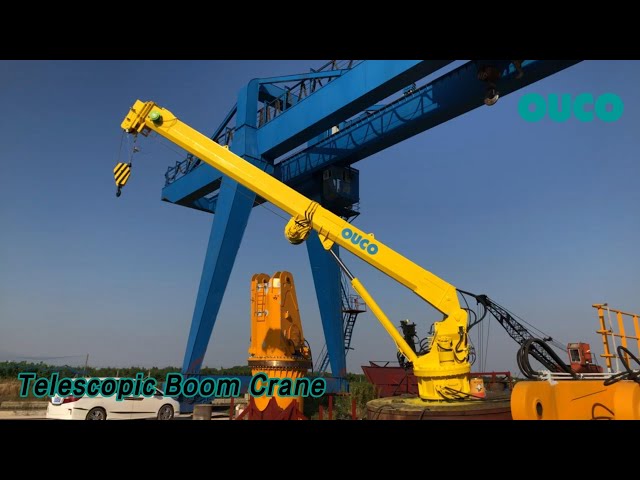 Deck Telescopic Boom Crane Hydraulic Multiple Lifting Points Explosion Proof