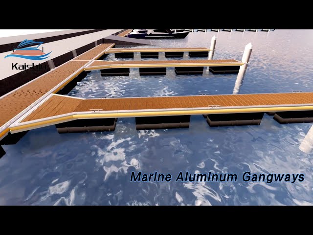 Dock Marine Aluminum Gangways Ramps Flexible Movement With Rubber Fender