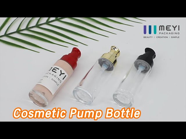 Glass Cosmetic Pump Bottle 50ml Airless Non Spill​ For Makeup