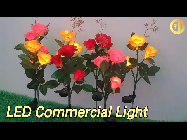 Outdoor LED Commercial Light Ambient Solar / Plug - In Style Simulation Rose Flower
