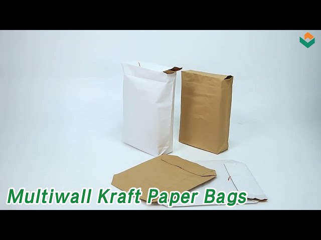 Food Grade Multiwall Kraft Paper Bags Valve Square / Pinch Bottom For Powder