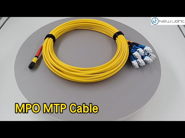 Duplex MPO MTP Cable 4 X LC 8 Core Single Mode G652D PVC Yellow