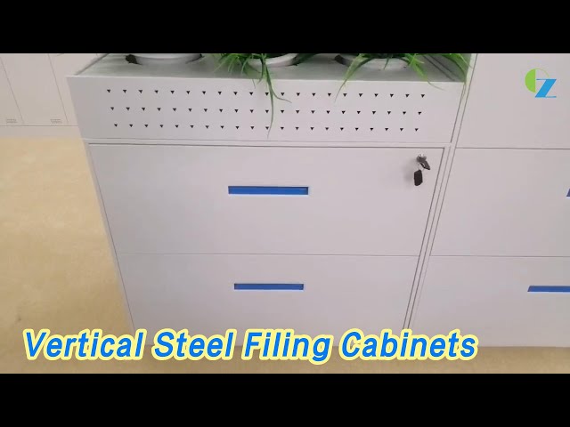 KD Structure Vertical Steel Filing Cabinets 12mm Edge Lateral 2 Drawer Powder Coating
