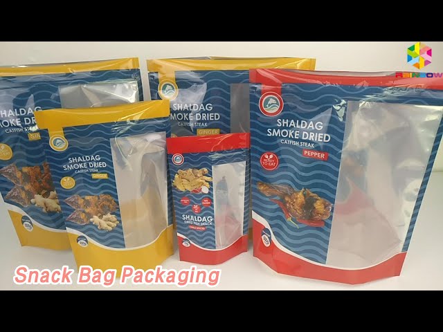 Stand Up Snack Bag Packaging Ziplock Type Moisture Proof Mylar