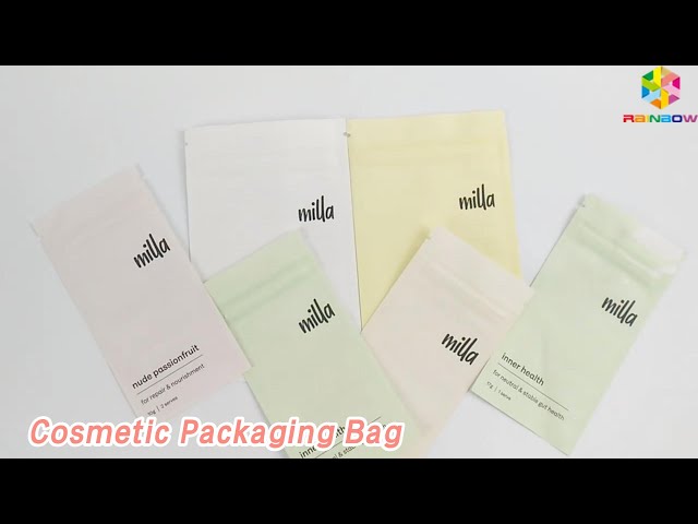 Heat Seal Cosmetic Packaging Bag MOPP Zipper Top Biodegradable Custom Logo