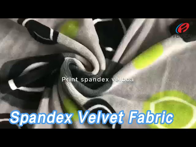 Print Spandex Velvet Fabric High Elastane Soft Customized For Cloth