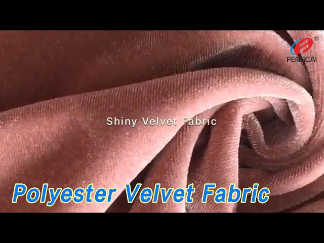 Spandex / Polyester Velvet Fabric Brushed Solid Color Stretch Shiny
