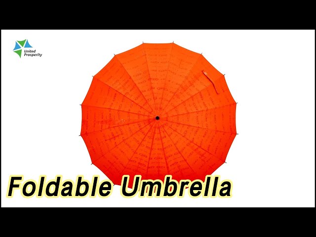 Manual Open Foldable Umbrella 3 Folding Aluminium Frame Custom