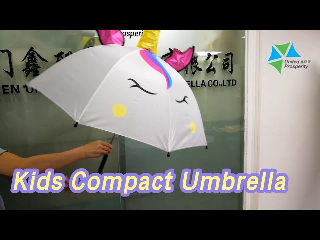 3D Design Kids Compact Umbrella 18 Inch Metal Frame Cute Animal With Ears