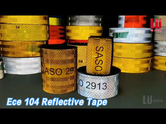 Yellow Ece 104 Reflective Tape SASO 2913 4 Inch Width Waterproof