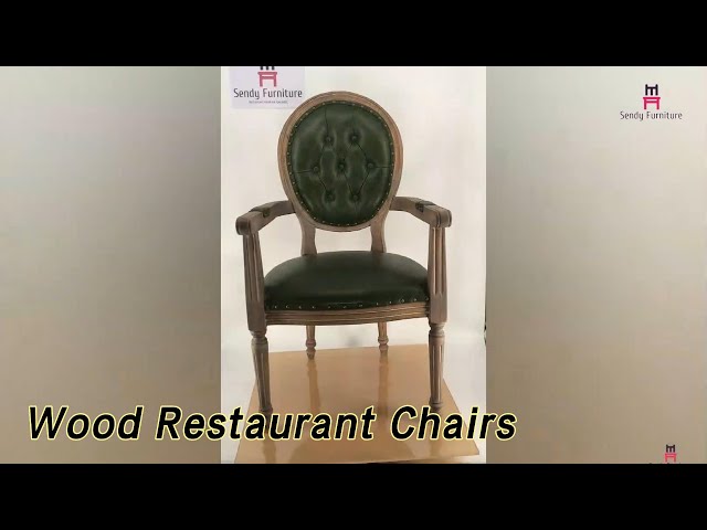Arm Wood Restaurant Chairs Round Back Luxury Vintage For Indoor