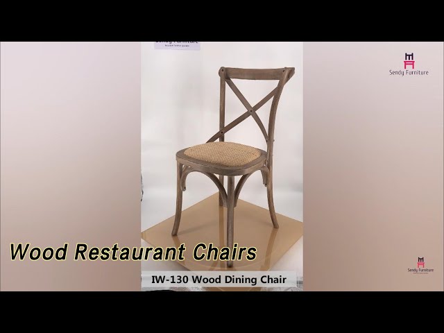 X Back Wood Restaurant Chairs Rattan French Style Romantic For Wedding