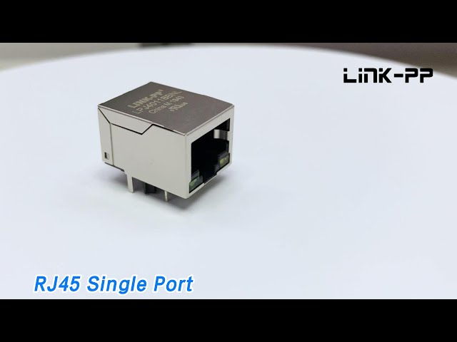 Ethernet RJ45 Single Port Connector 8P8C Tab - Down Integrated Magnetics