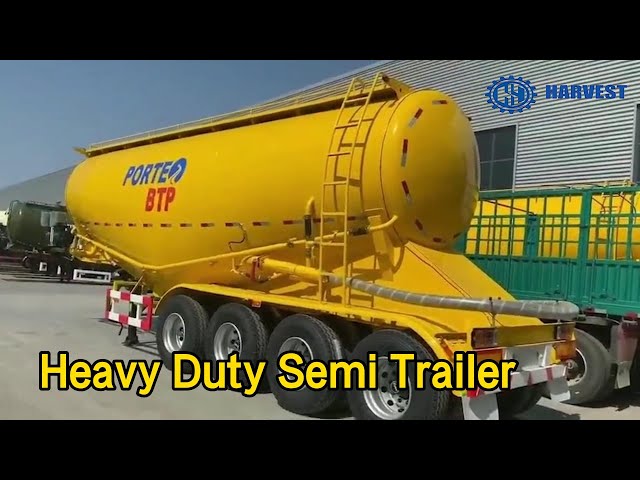 4 Axle Heavy Duty Semi Trailer 45cbm Dry Silo Bulker Cement For Transportation