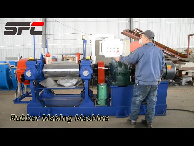 Open Type Rubber Making Machine Mixing Mill Electric Oil Heating Two Roll