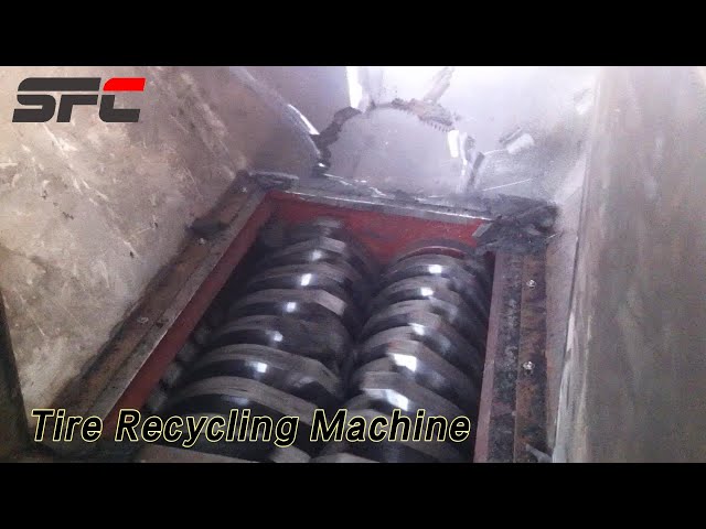 Compact Tire Recycling Machine Shredder Crushing High Efficiency