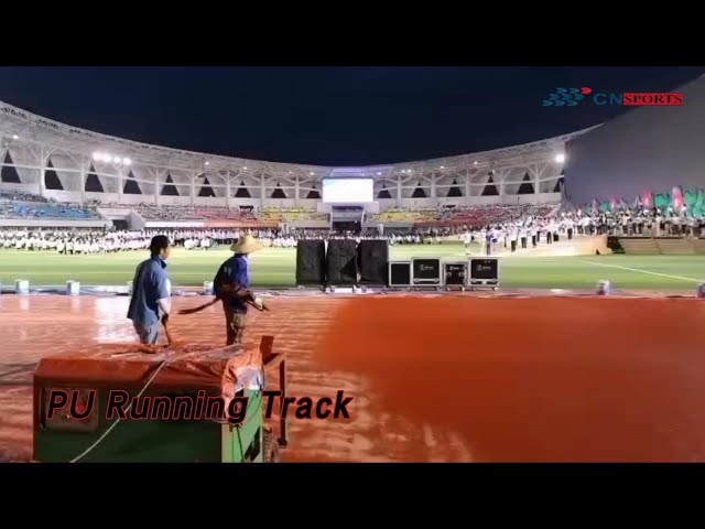 Rubber PU Running Track Synthetic Wear Resistance Non Toxic For Stadium