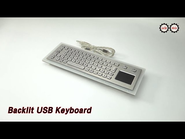 Stainless Steel Backlit USB Keyboard Washable IP65 With Tough Touchpad