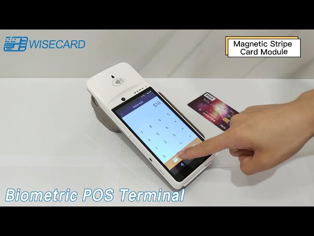 Portable Biometric POS Terminal Machine Fingerprint Android 7.0 Built In Battery