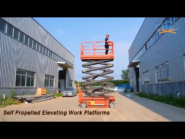 Electric Self Propelled Elevating Work Platforms Scissor Lifts Hydraulic For Aerial