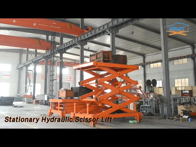 Industrial Stationary Hydraulic Scissor Lift 1000kgs Load For Warehouse