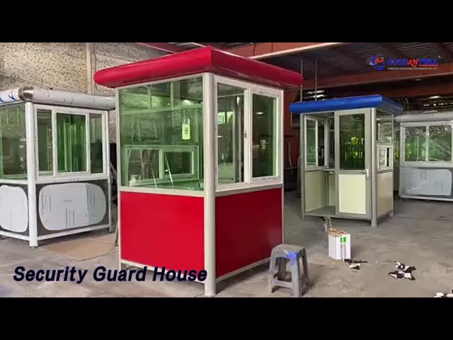 Outdoor Security Guard House Booth Steel Windpoof For Parking Lot