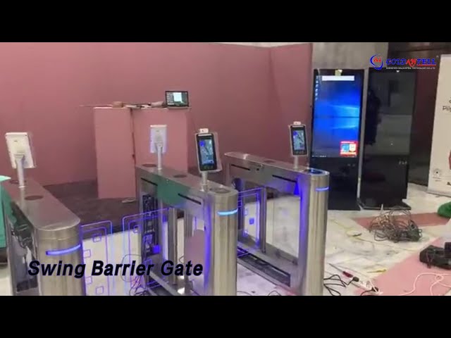 Library Swing Barrier Gate Facial Recognition / RFID Card No Noise