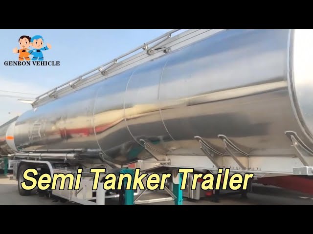 Aluminium Semi Tanker Trailer 35CBM 35000L Tri Axles Safety For Crude Oil
