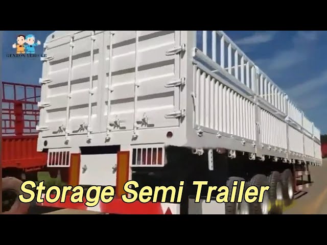 Animals Transporting Storage Semi Trailer 3 Axles Stake Removable 60T Load