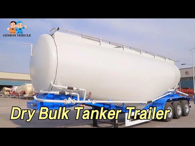 Steel Triaxle Dry Bulk Tanker Trailer Truck 45M³ Mechanical / Air Suspension