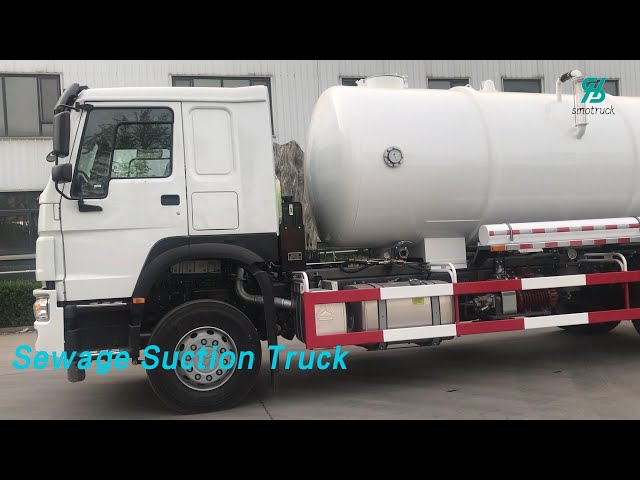 LHD 4 X 2 Sewage Suction Truck 10000L 266HP 12CBM For Liquid Waste