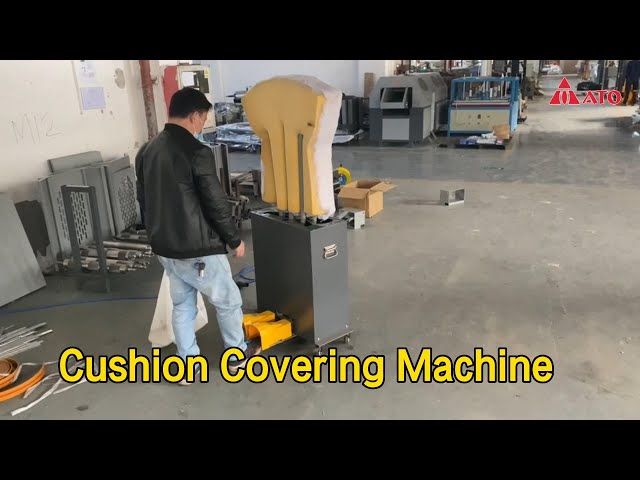 220V Cushion Covering Machine 0.8Mpa Semi Automatic For Hard Mat