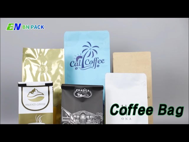 Zipper Coffee Bag Flexible Flat Bottom Customized Design For Packaging