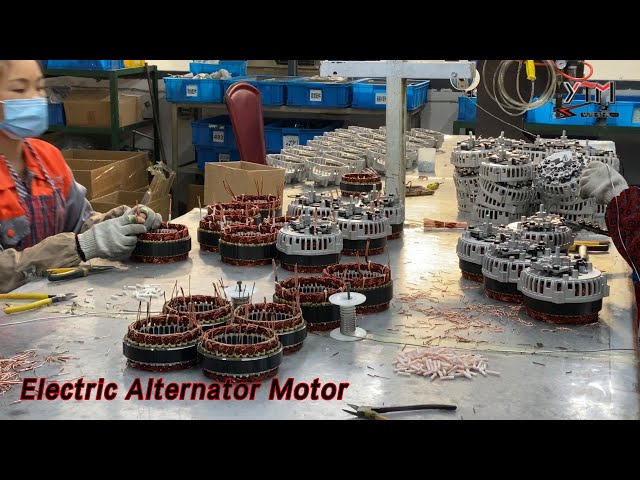 Flat Plug Electric Alternator Motor 24V 2PK Fixed Pulley For Auto