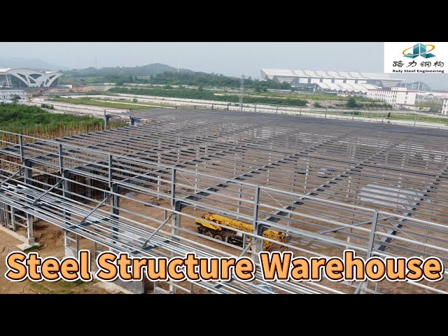 Painting / Galvanize Steel Structure Warehouse Sa 2.5 For Logistics Park