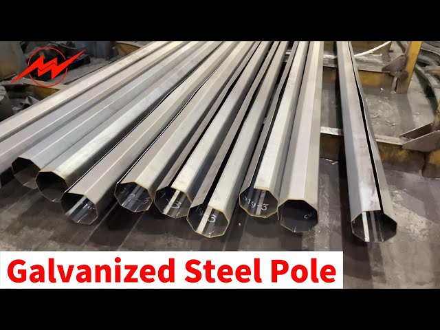 S355JR Electrical Galvanized Steel Pole ASTM A123 For Electricity Distribution