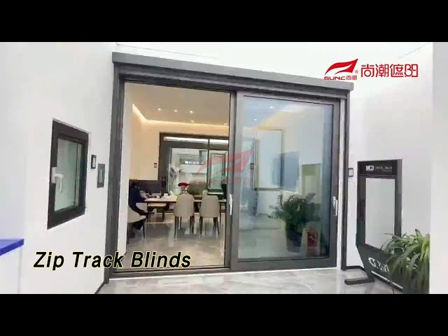 Aluminium Roller Zip Track Blinds Screen Motorized Rainproof For Balcony