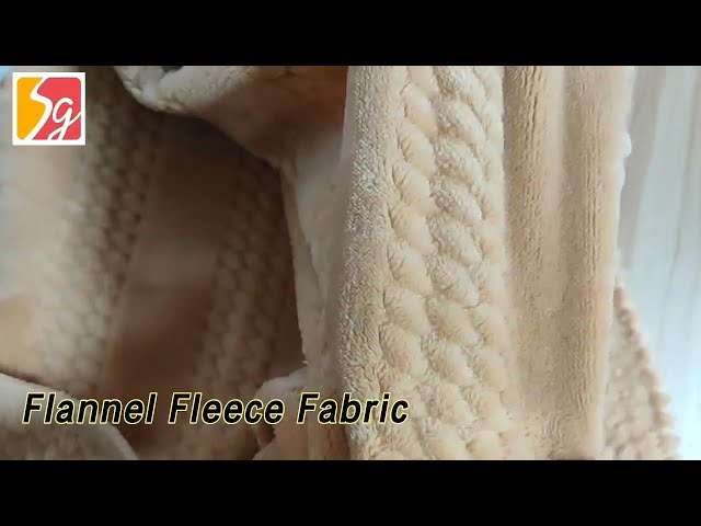 Polyester Flannel Fleece Fabric Knitted Waterproof Warm For Blanket