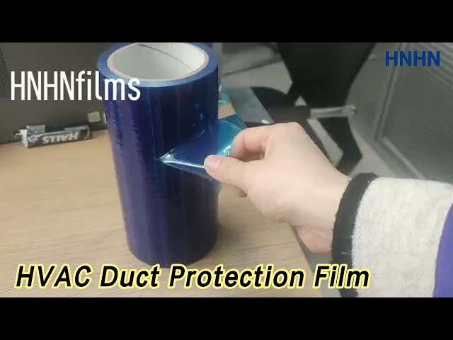 Plastic HVAC Duct Protection Film Breakpoints Blue High Adhesive