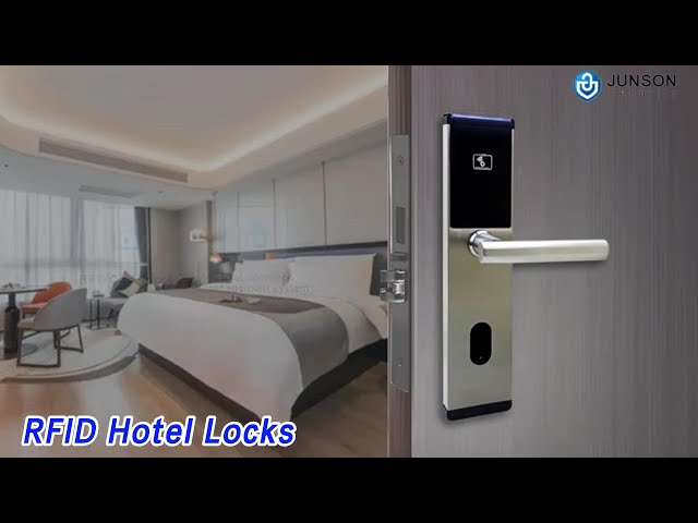 Stainless Steel RFID Hotel Locks 200mA High Safety Intelligent With 4 Battery