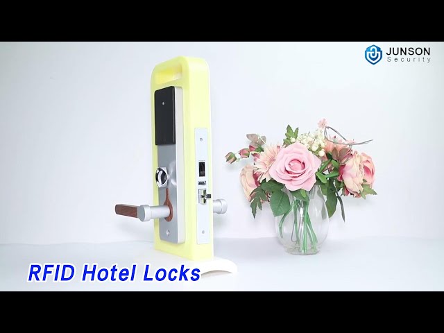 Swipe Card RFID Hotel Locks 200ma Silver Zinc Alloy Durable