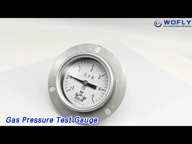 SS304 Gas Pressure Test Gauge Low Pressure 5 Bar For Propane Cylinder