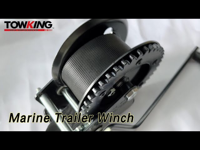 Pulling Marine Trailer Winch 1000lbs Powerful Smooth Operation Black