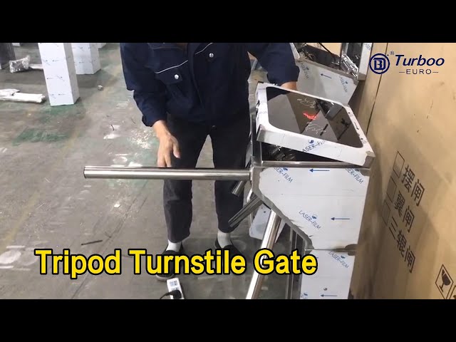 Vertical Tripod Turnstile Gate NFC RFID Automatic Detection With Fingerprint
