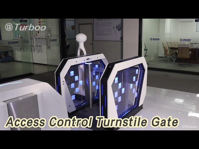 Sensor Access Control Turnstile Gate 900mm Width SUS304 Transparent