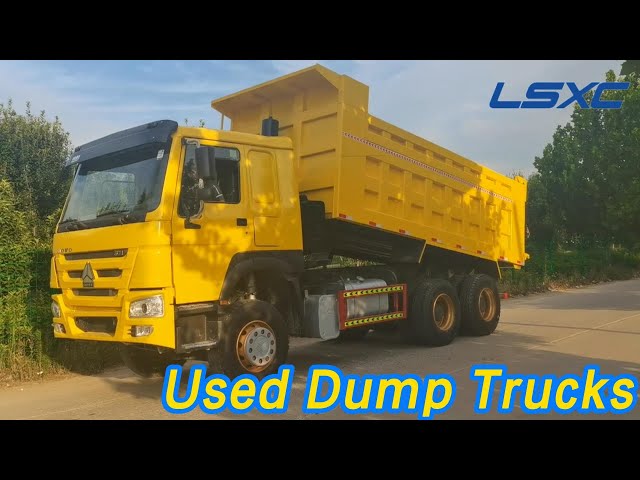 Yellow Used Dump Trucks Euro 2 371HP 12.00R20 Heavy Duty Diesel