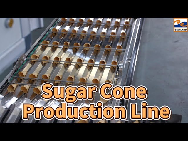 Complete Automatic Sugar Cone Production Line Stainless Steel PLC Control for Ice Cream
