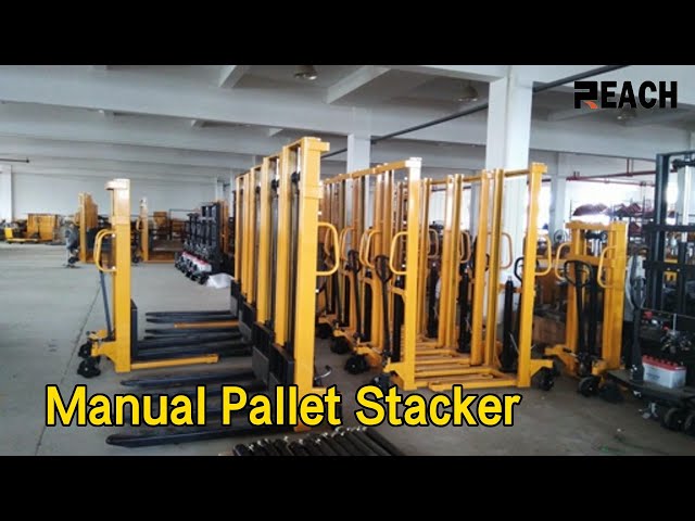 Adjustable Forks Manual Pallet Stacker Mast Steel High Capacity